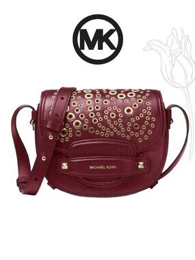 MICHAEL KORS CARY Oxblood Saddle Crossbody